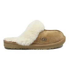 UGG Girls Scuffette II Slippers Taupe & Cream Synthetic UK 1 Plush Indoor Comfy