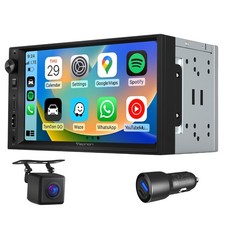 7" QLED Touchscreen Car Radio Double DIN Wireless CarPlay Android Auto Head Unit