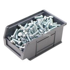 NEW Economy Grey Plastic Parts Stacking Storage Bins Box 20 x Size 2 - Free P&P