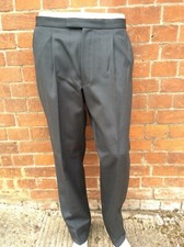 MENS GREY HERRINGBONE WEDDING/MASONIC/ASCOT FORMAL/EVENING WEAR TROUSERS