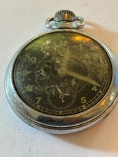 Vintage Ingersoll silver and black pocket watch - Untested