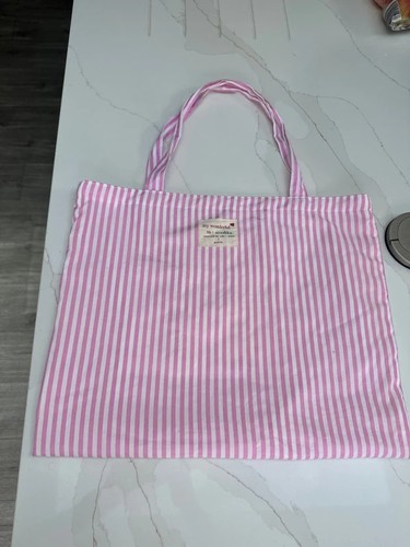 Pink white striped oversized - pink, &