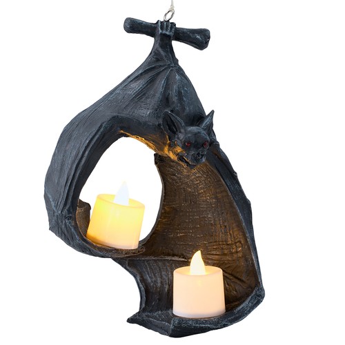 Halloween resin bat candle - resin,
