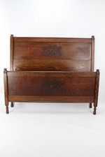 Edwardian oak double - oak, bed