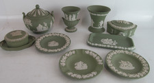 Wedgwood Jasperware Sage Green Collection Ten Varied Items Of Various Sizes