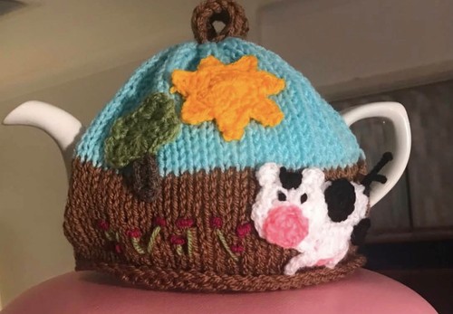 Knitted tea cosy - with, tree