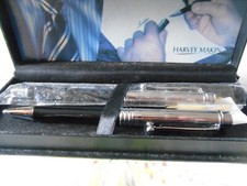 HARVEY MAKIN FOUNTAIN PEN & BALLPOINT PEN SET - BLACK & CHROME  - LC1144 BNIB