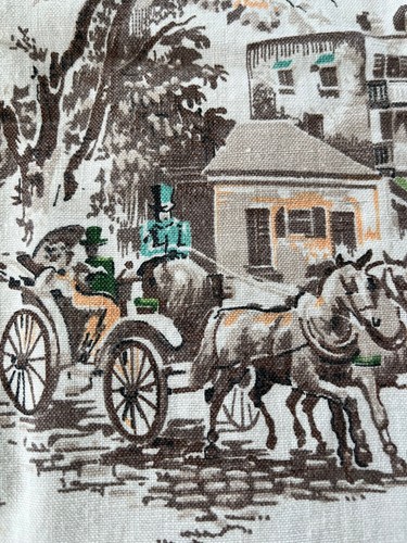 Vintage toile drapery curtains - vintage,