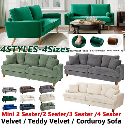 Seater teddy velvet sofa - velvet,