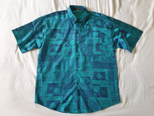 T. Corner Men's Thai Silk Shirt Vintage Size Large