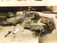 Several AS SEEN-vintage Britains lead toy zoo animals-1y