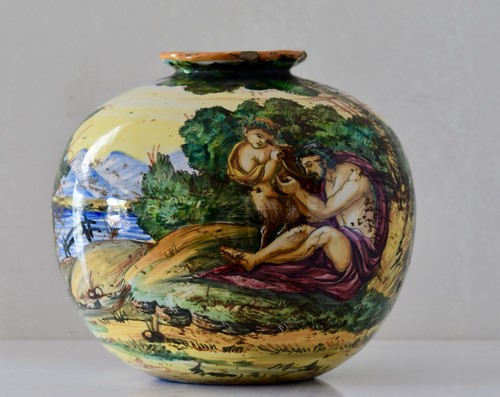 Antique italian majolica - majolica, vase