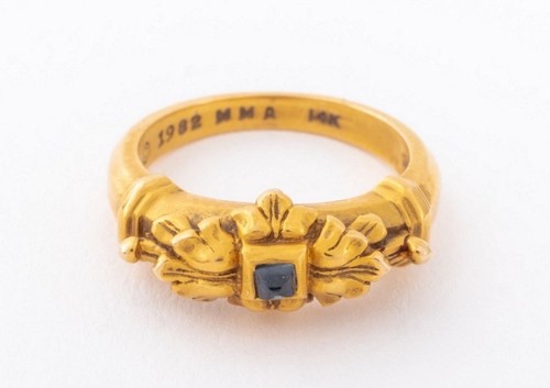 Estate 14k gold cabochon - estate,