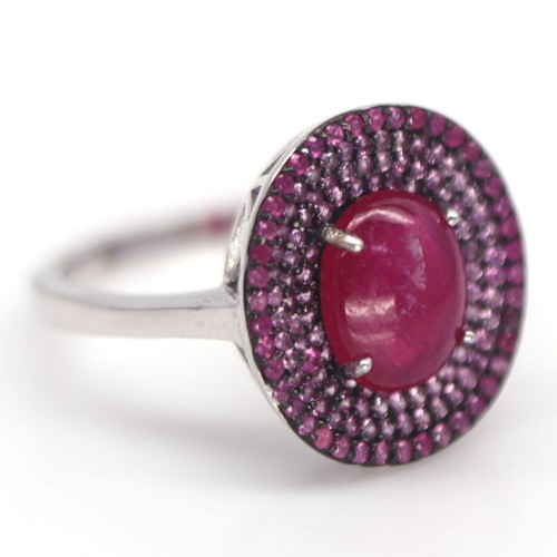 Pink ruby ring 925 - ring,
