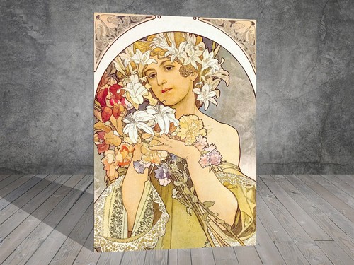 Alphonse mucha flower canvas - ,