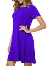 WOMEN SHORT SLEEVE SWING DRESS