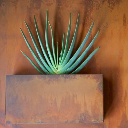 Corten steel planter wall - corten,