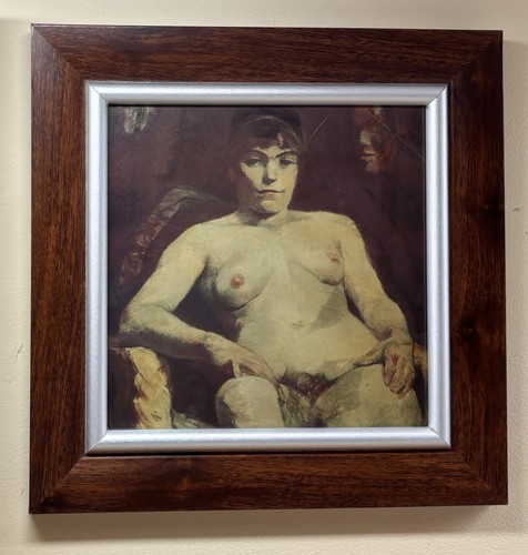 Framed art nouveau nude lady - nude,