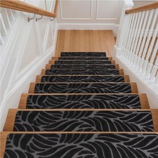 15Pcs Stair Pads Set Carpet Stair Treads Non Slip Adhesive Step Mats Home Decor