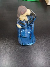 Vintage JIE Ceramic Sweden Handmade Figurine Blue Glazed Ceramic KERAMIK DESIGN