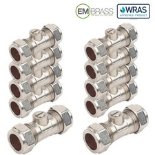 10 X 15mm Isolation Valve Chrome Plated Compression Stop Valve Embrass Peerless