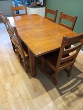 Fishpools Extendable Solid Wood Dining Table and 6 Chairs
