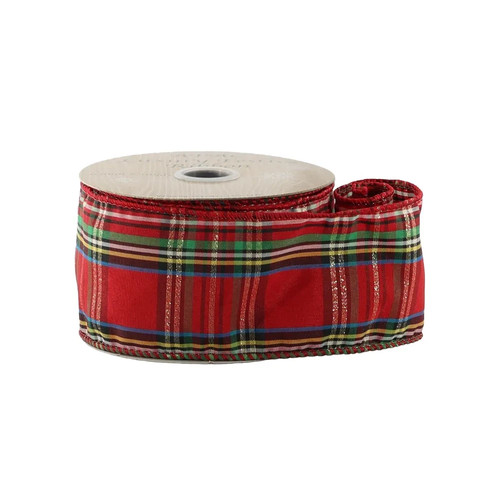 Tartan wired ribbon - tartan,