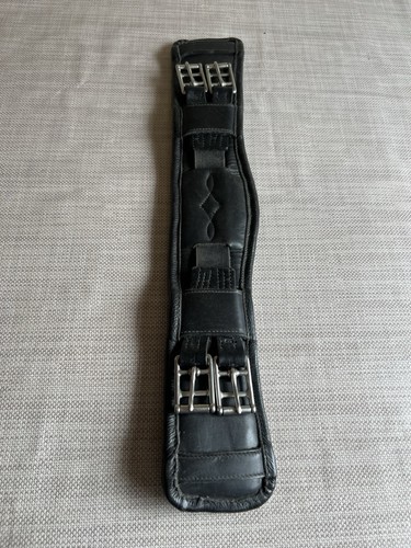 Black leather padded dressage - leather,