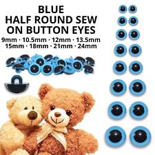 Blue Half Round Button Eyes