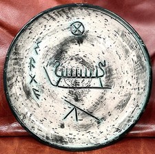 MCM Arol Halden Studio Pottery Viking Motif Wall Art Plaque Norway Ceramics