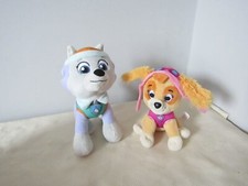 Paw Patrol Pair of Plush Toy Dogs Skye & Everest 8" tallest