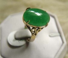 Women Ring 18K Gold Plated Jade Jewelry Ladies Accessories Party Earring Gift