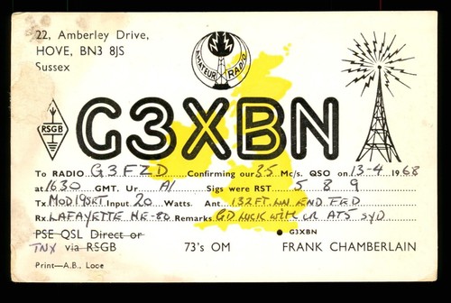 Qsl amateur radio g3xbn - qsl,