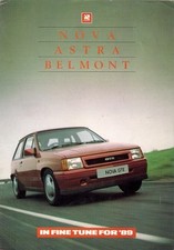 Vauxhall Nova Astra Belmont Specification Improvements 1989 UK Market Brochure