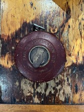 Vintage Rabone Chesterman Retractable Tape Measure 33ft in Leather Case 