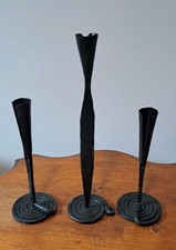 Set Of Three Wrought Iron Decorative Candlesticks