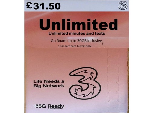 Unlimited sim card three - 3g,