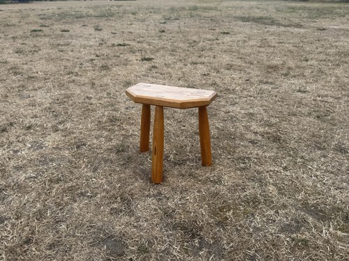 Vintage pine milking - pine, stool
