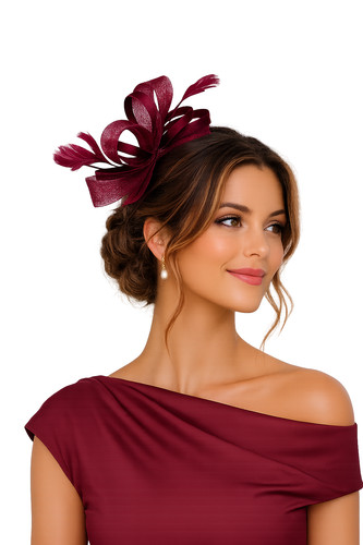 Flower feather hair hat - flower,