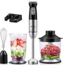 5 in 1 Hand Blender Set for Kitchen, 12 Speed Stainless Steel