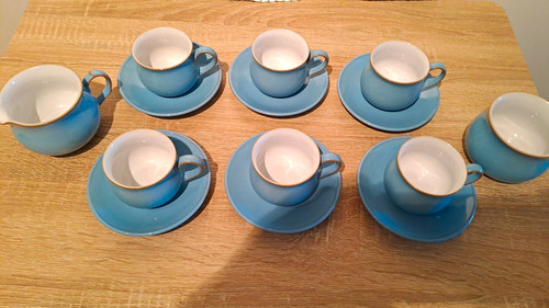 Denby blue stoneware coffee - stoneware,