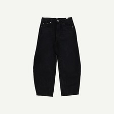 Marks & Spencer Womens Black Cotton Wide Women Jeans 12 Regular