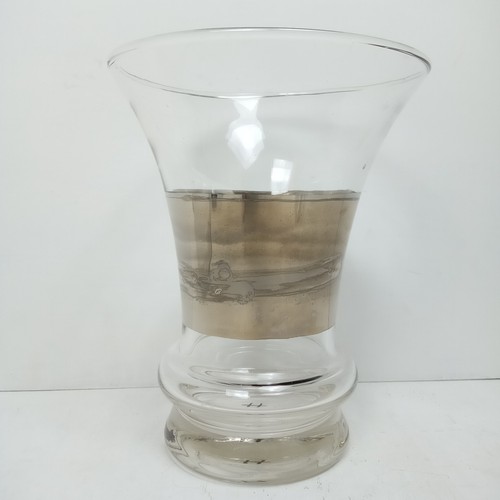 Large clear glass vase silver - large,
