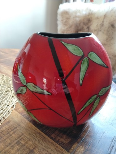 Poole pottery vase - pottery, orange
