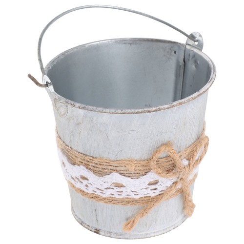 Iron flower bucket vintage - bucket,