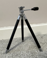 Vintage Telescopic Chrome and Black  Metal Camera Tripod 11-36 Inches & Case