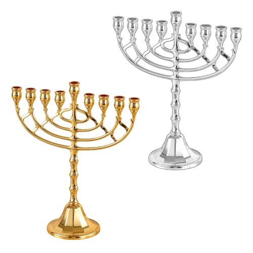 Plated menorah candelabra - plated,