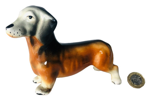 Dog ornament dachshund pottery - ornament,