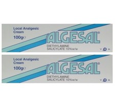 2x Algesal Local Analgesic Cream 100g - Lumbago, Fibrositis, Sciatica & Bruises