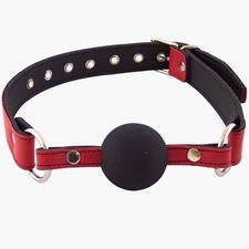 Genuine Leather Ball Gag | BDSM | Pink, Red, Purple